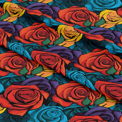 Pop Art Roses Pattern 3 Quilting Cotton Fabric