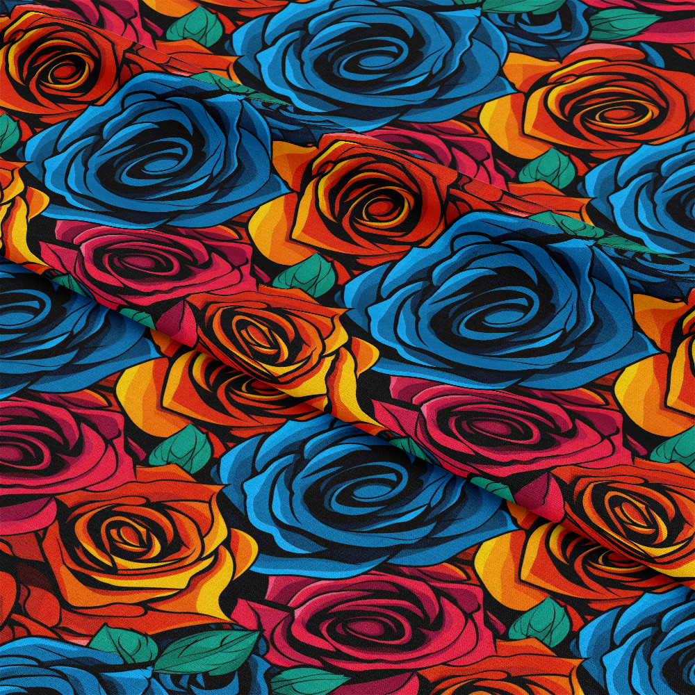 Pop Art Roses Pattern 4 Quilting Cotton Fabric