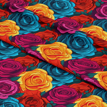 Pop Art Roses Pattern 5 Quilting Cotton Fabric