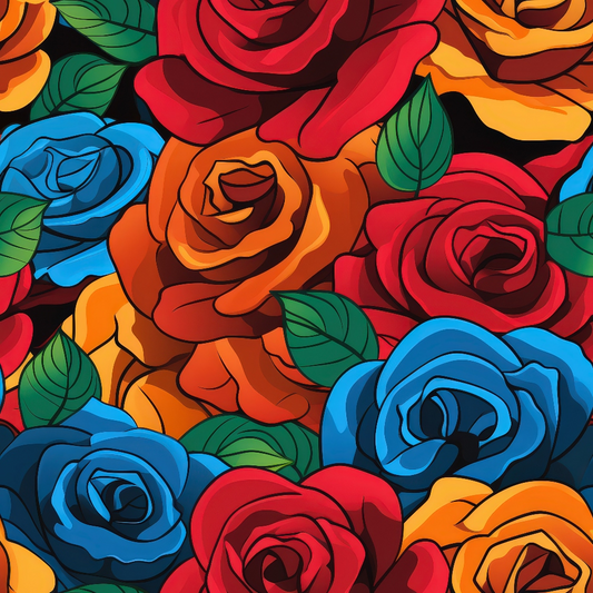 Pop Art Roses Pattern 7 Quilting Cotton Fabric