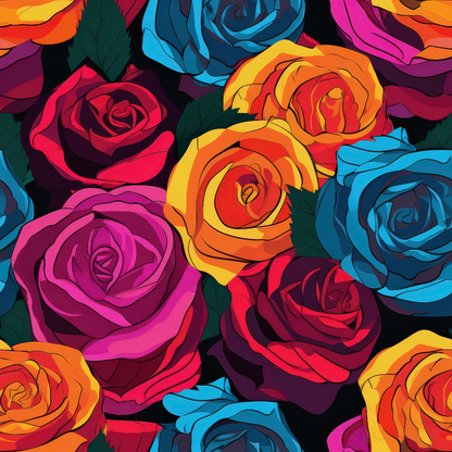 Pop Art Roses Pattern 8 Quilting Cotton Fabric