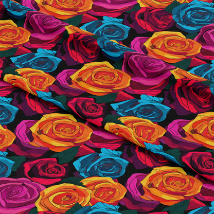 Pop Art Roses Pattern 8 Quilting Cotton Fabric