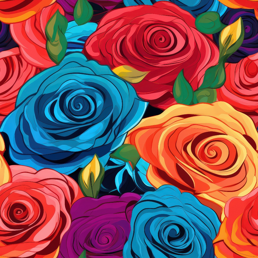 Pop Art Roses Pattern 9 Quilting Cotton Fabric