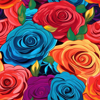 Pop Art Roses Pattern 9 Quilting Cotton Fabric