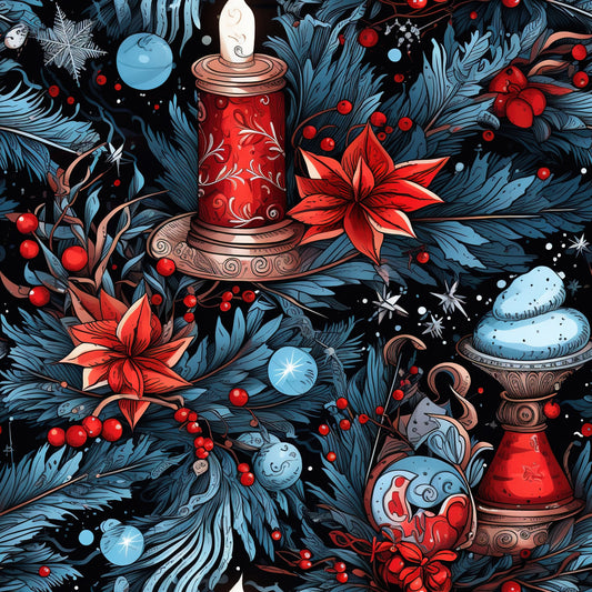 Pop Art Christmas Pattern 10 Quilting Cotton Fabric