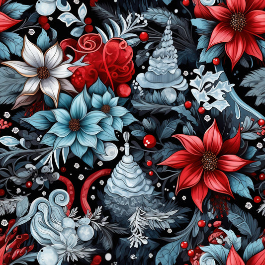 Pop Art Christmas Pattern 11 Quilting Cotton Fabric