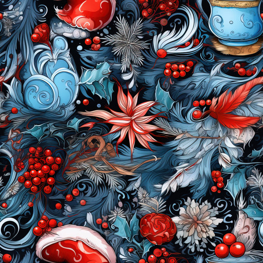 Pop Art Christmas Pattern 9 Quilting Cotton Fabric
