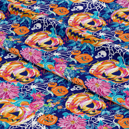Preppy Bright Halloween Pattern 5 Quilting Cotton Fabric
