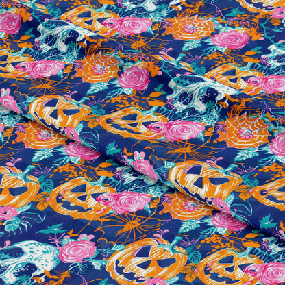Preppy Bright Halloween Pattern 8 Quilting Cotton Fabric