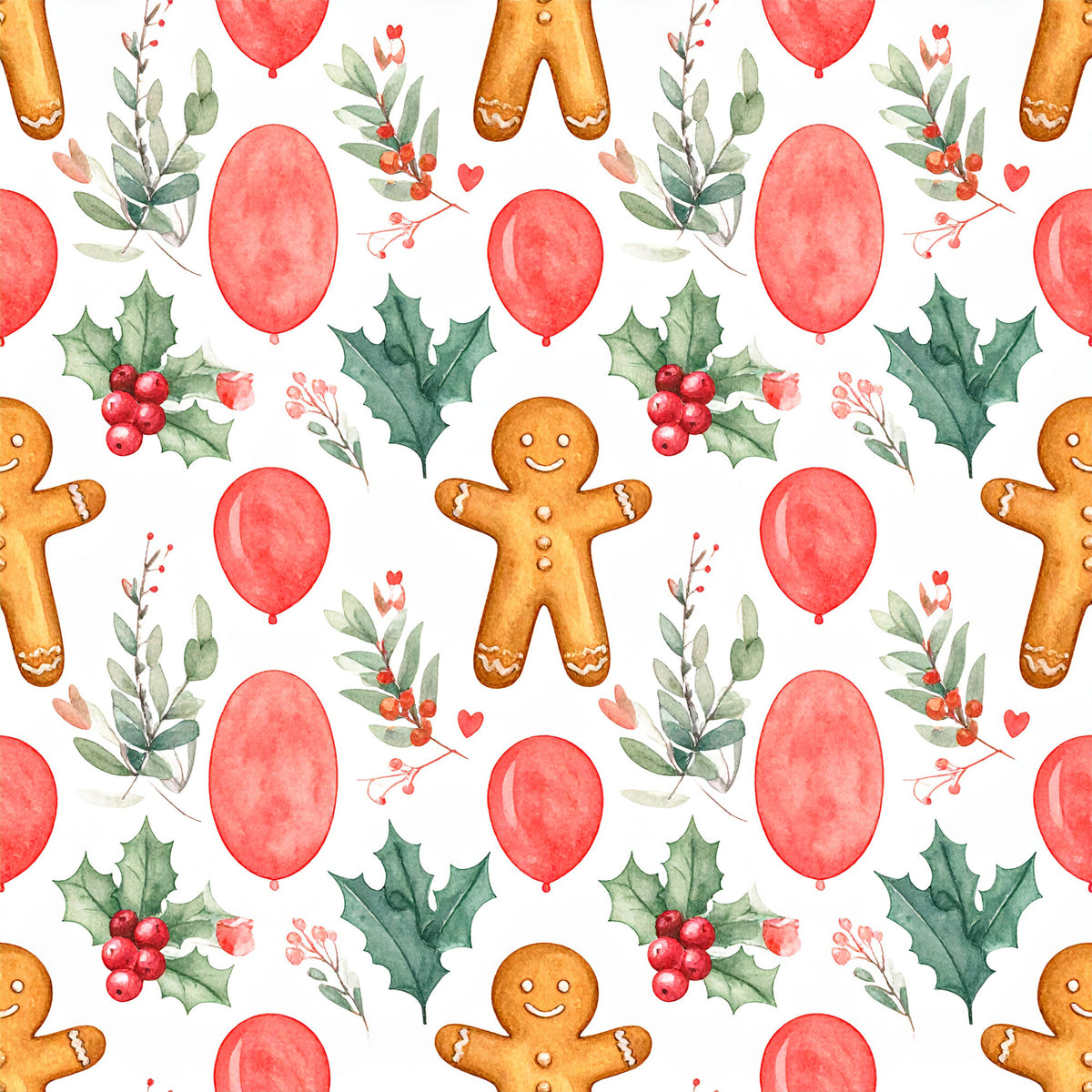 Preppy Christmas Classic Santa Pattern 1 Quilting Cotton Fabric