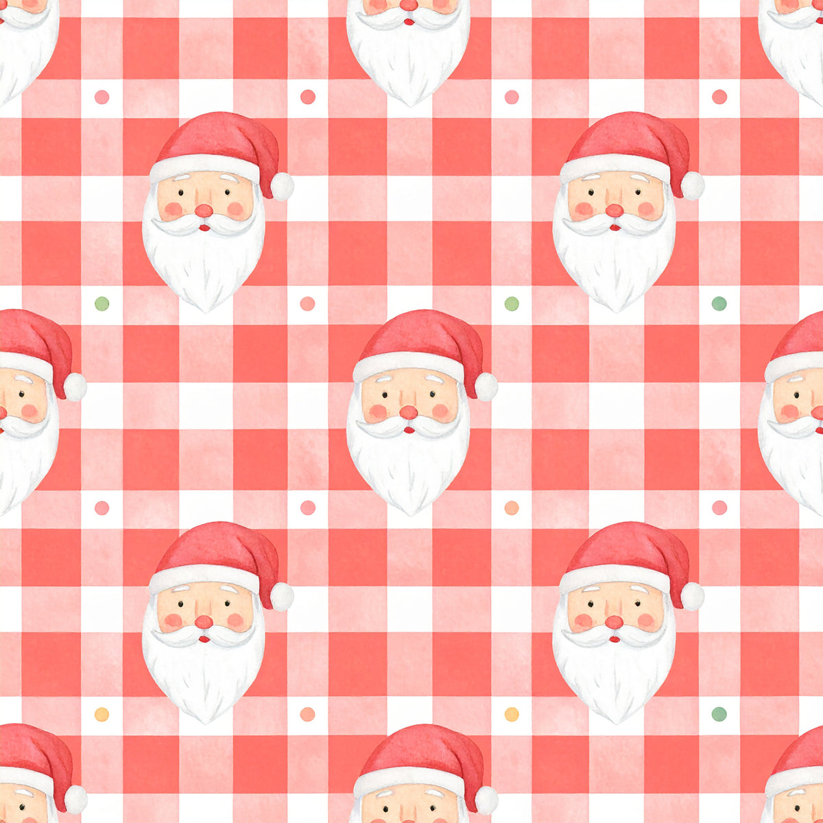 Preppy Christmas Classic Santa Pattern 12 Quilting Cotton Fabric