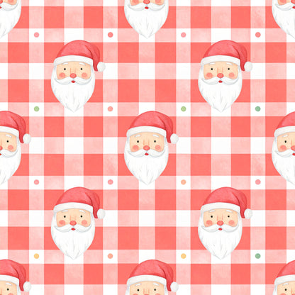 Preppy Christmas Classic Santa Pattern 12 Quilting Cotton Fabric