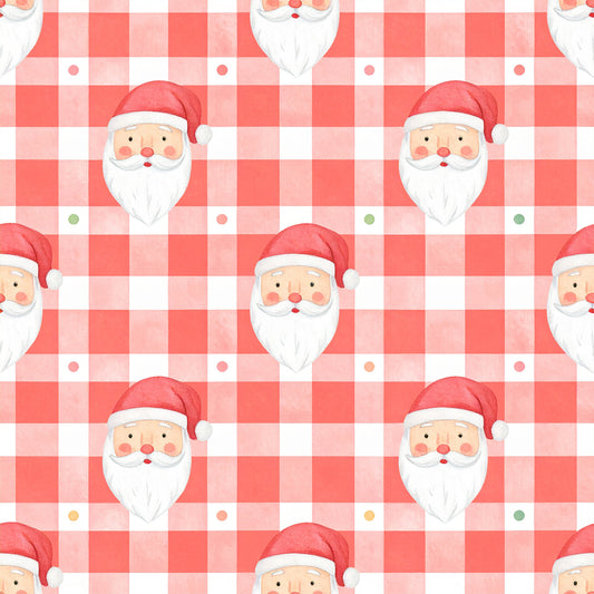 Preppy Christmas Classic Santa Pattern 12 Quilting Cotton Fabric
