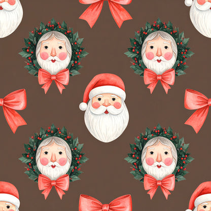 Preppy Christmas Classic Santa Pattern 13 Quilting Cotton Fabric