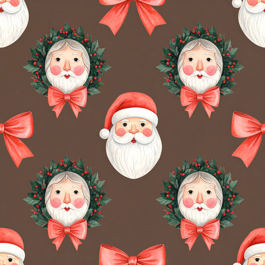 Preppy Christmas Classic Santa Pattern 13 Quilting Cotton Fabric