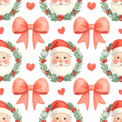 Preppy Christmas Classic Santa Pattern 14 Quilting Cotton Fabric