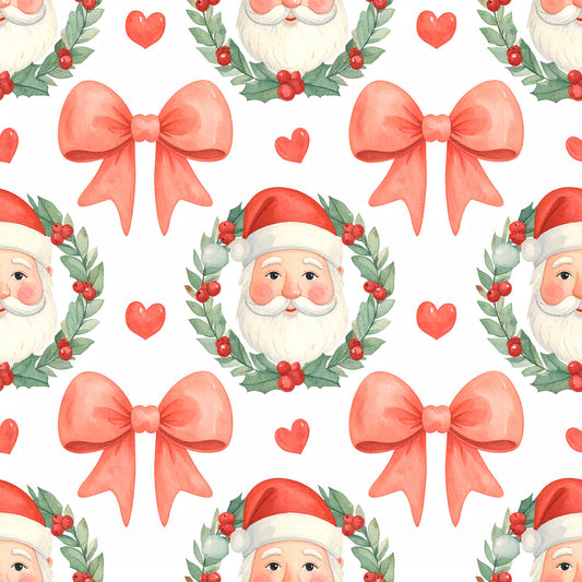 Preppy Christmas Classic Santa Pattern 14 Quilting Cotton Fabric
