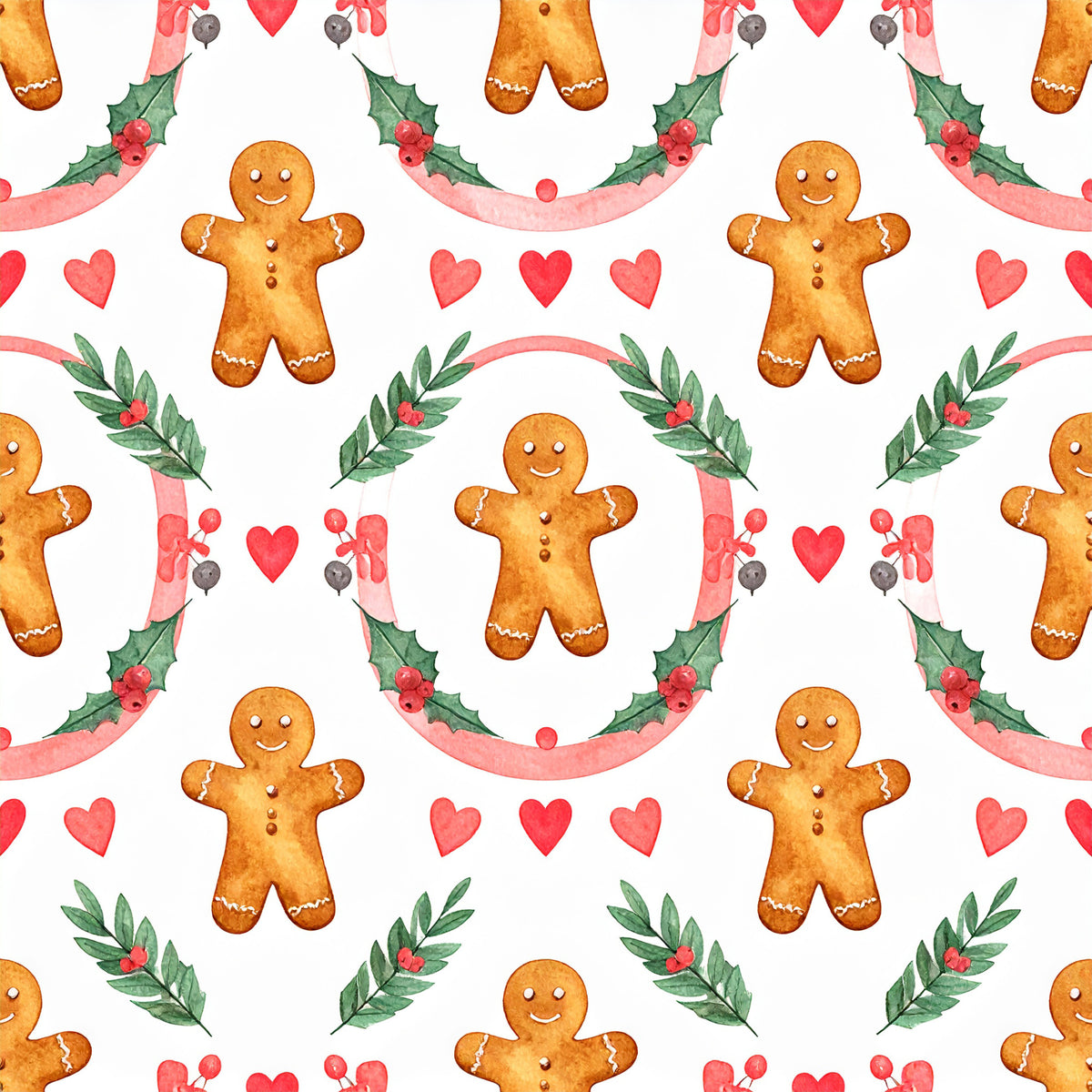 Preppy Christmas Classic Santa Pattern 2 Quilting Cotton Fabric