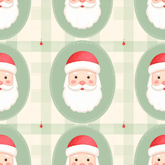 Preppy Christmas Classic Santa Pattern 25 Quilting Cotton Fabric