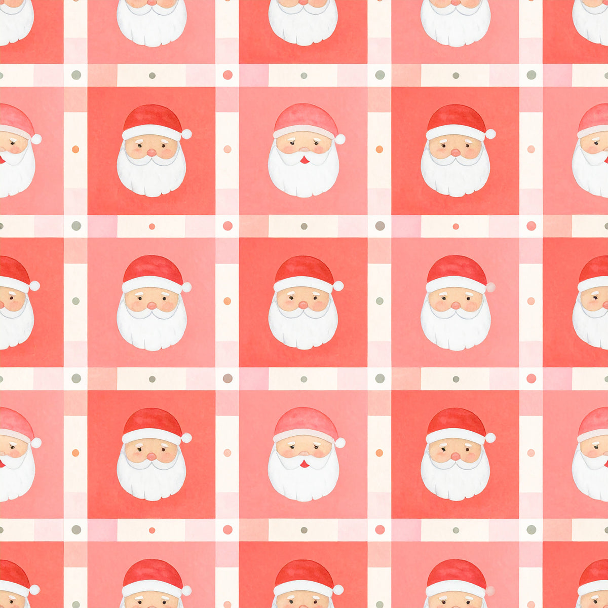 Preppy Christmas Classic Santa Pattern 26 Quilting Cotton Fabric
