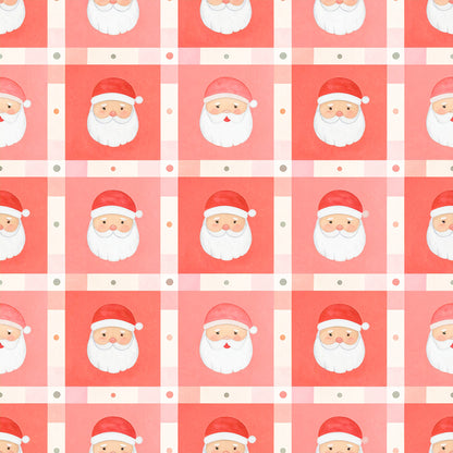 Preppy Christmas Classic Santa Pattern 26 Quilting Cotton Fabric