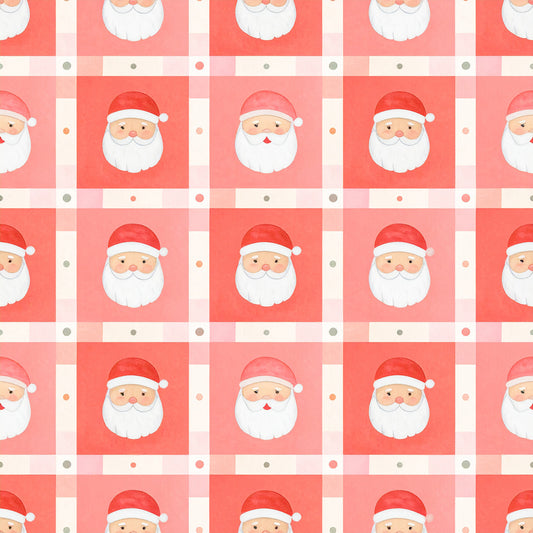 Preppy Christmas Classic Santa Pattern 26 Quilting Cotton Fabric
