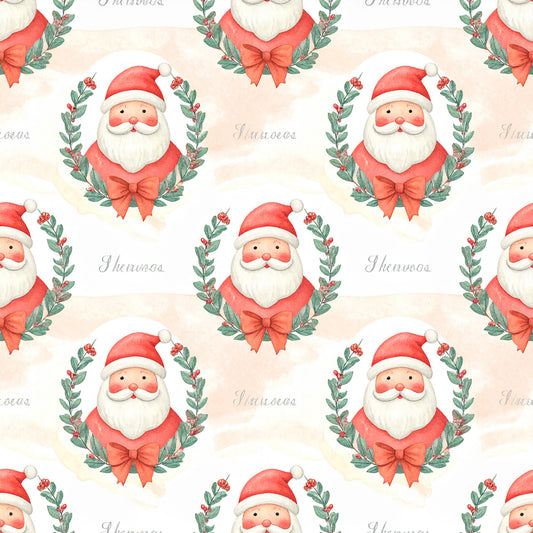 Preppy Christmas Classic Santa Pattern 5 Quilting Cotton Fabric