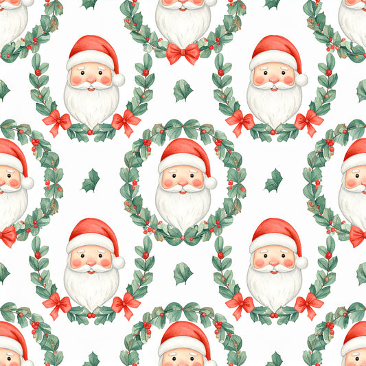 Preppy Christmas Classic Santa Pattern 6 Quilting Cotton Fabric