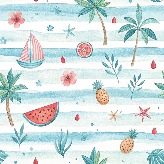 Preppy Summer Pattern 11 Quilting Cotton Fabric