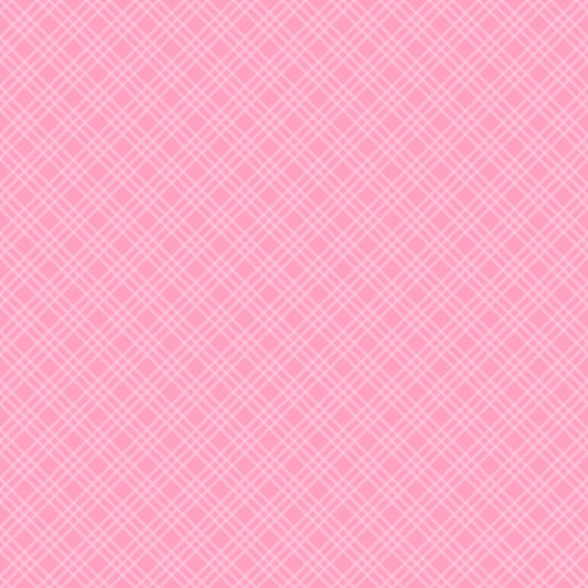 Pink background with a white crisscross pattern forming a grid.