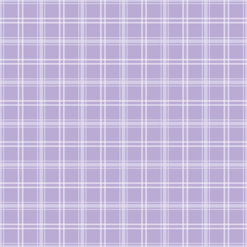 A seamless pattern of purple and white plaid with intersecting lines forming a grid design.