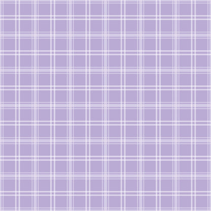 A seamless pattern of purple and white plaid with intersecting lines forming a grid design.