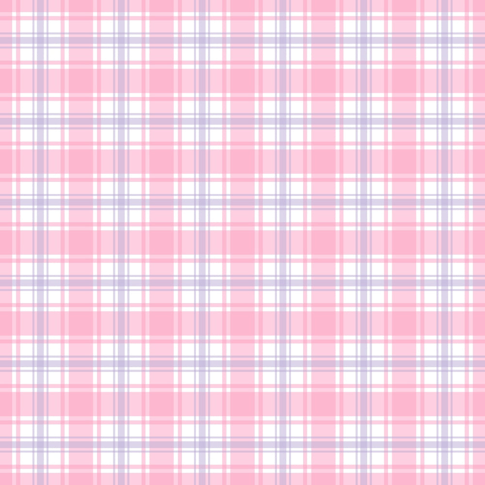 A pink and white plaid pattern with intersecting lines, forming squares and rectangles.