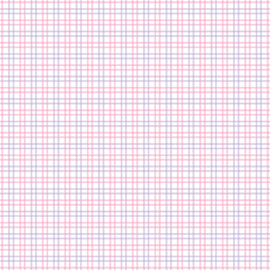 A grid pattern of blue and pink intersecting lines on a white background.