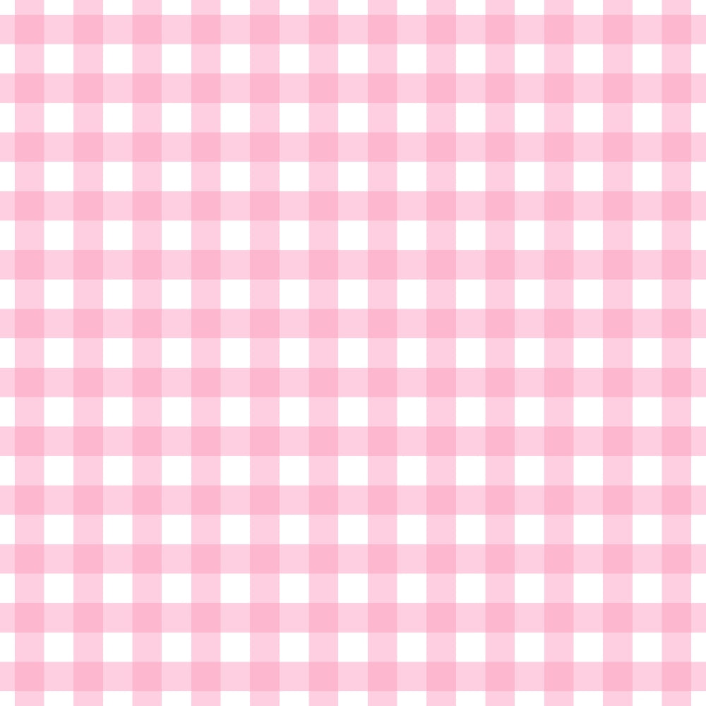 Pink and white gingham checkered pattern with evenly spaced squares.