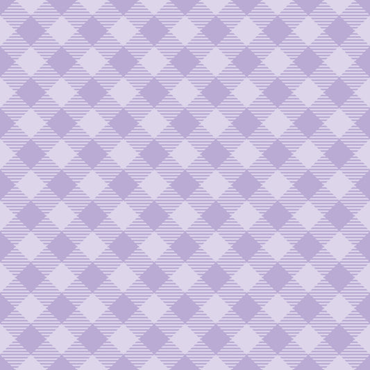 Pattern of light purple and white diamonds in a checkered layout, with alternating solid and striped textures.