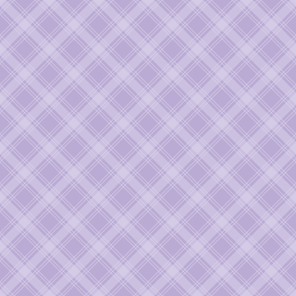 Purple and white plaid pattern with diagonal intersecting lines, creating diamond shapes.