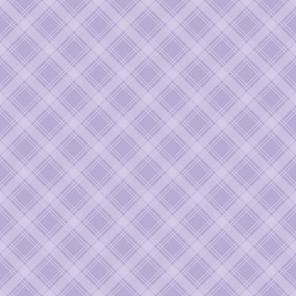 Purple and white plaid pattern with diagonal intersecting lines, creating diamond shapes.