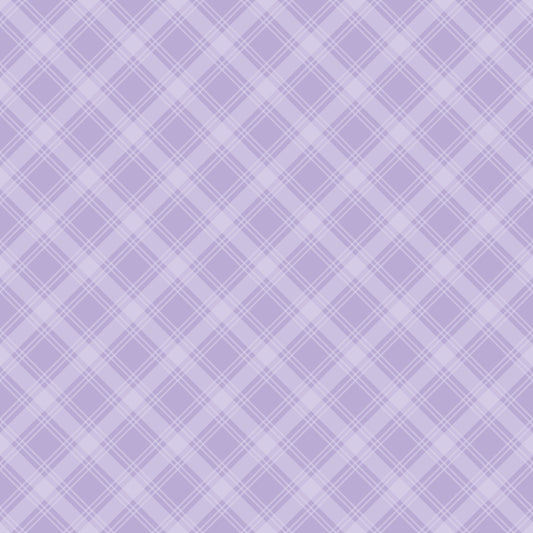 Purple and white plaid pattern with diagonal intersecting lines, creating diamond shapes.