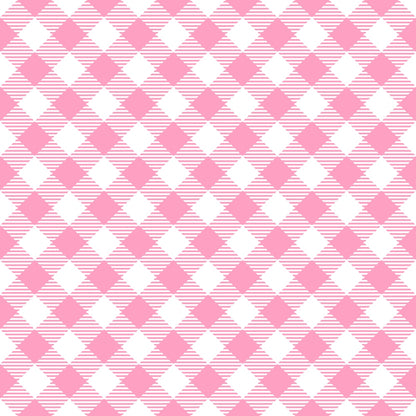 A pink and white checkered pattern with diagonal lines, resembling a gingham design.