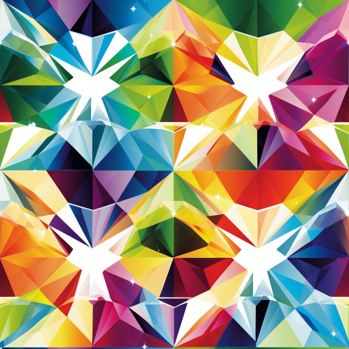 PrismFusion Rainbow Diamond Pattern 2 Quilting Cotton Fabric