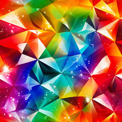 PrismFusion Rainbow Diamond Pattern 3 Quilting Cotton Fabric