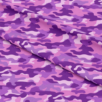 Purple Camouflage Pattern Quilting Cotton Fabric