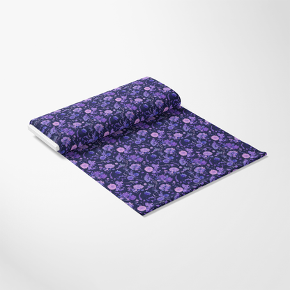 Purple Night Flowers Pattern 2 Quilting Cotton Fabric