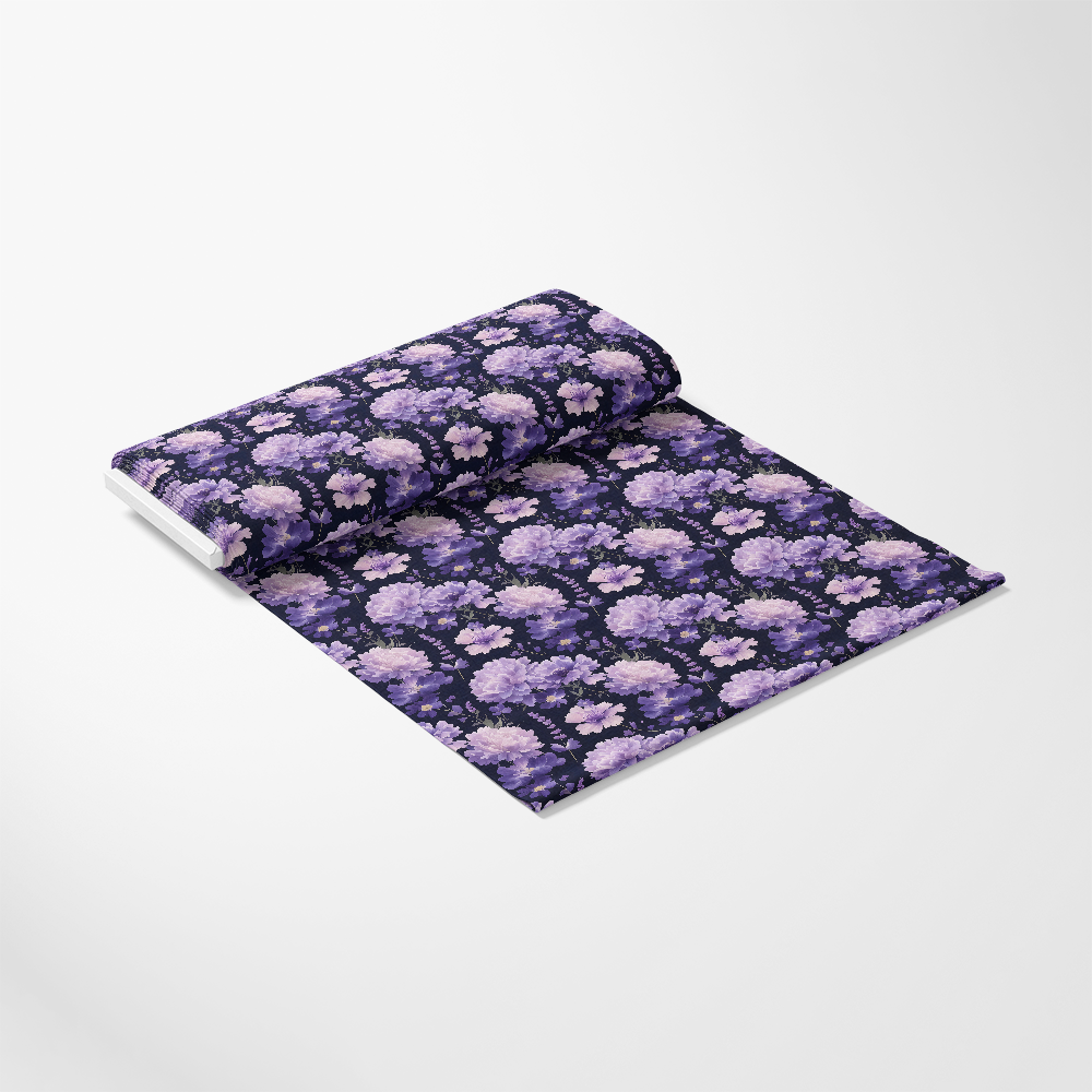 Purple Night Flowers Pattern 3 Quilting Cotton Fabric