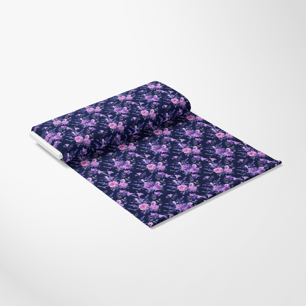 Purple Night Flowers Pattern 8 Quilting Cotton Fabric