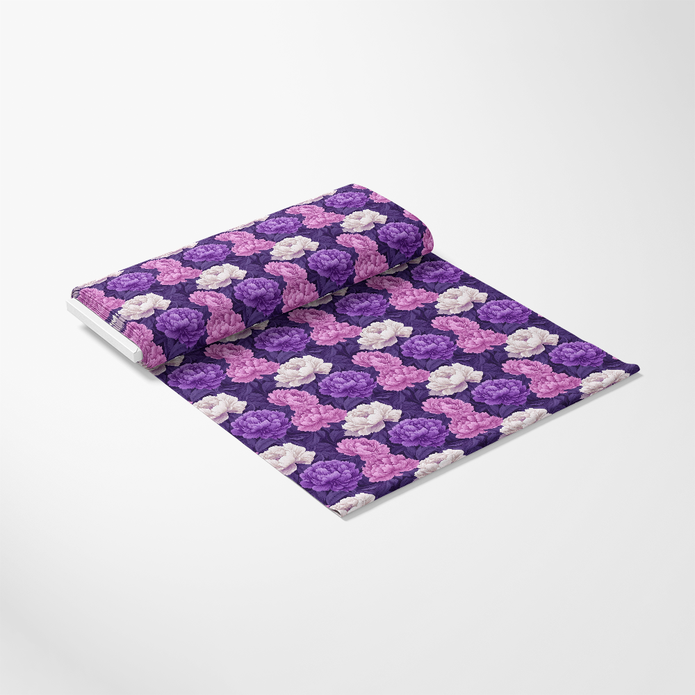 Purple and Pink Peony Flowers Pattern 2 Quilting Cotton Fabric