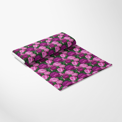 Purple and Pink Peony Flowers Pattern 9 Quilting Cotton Fabric