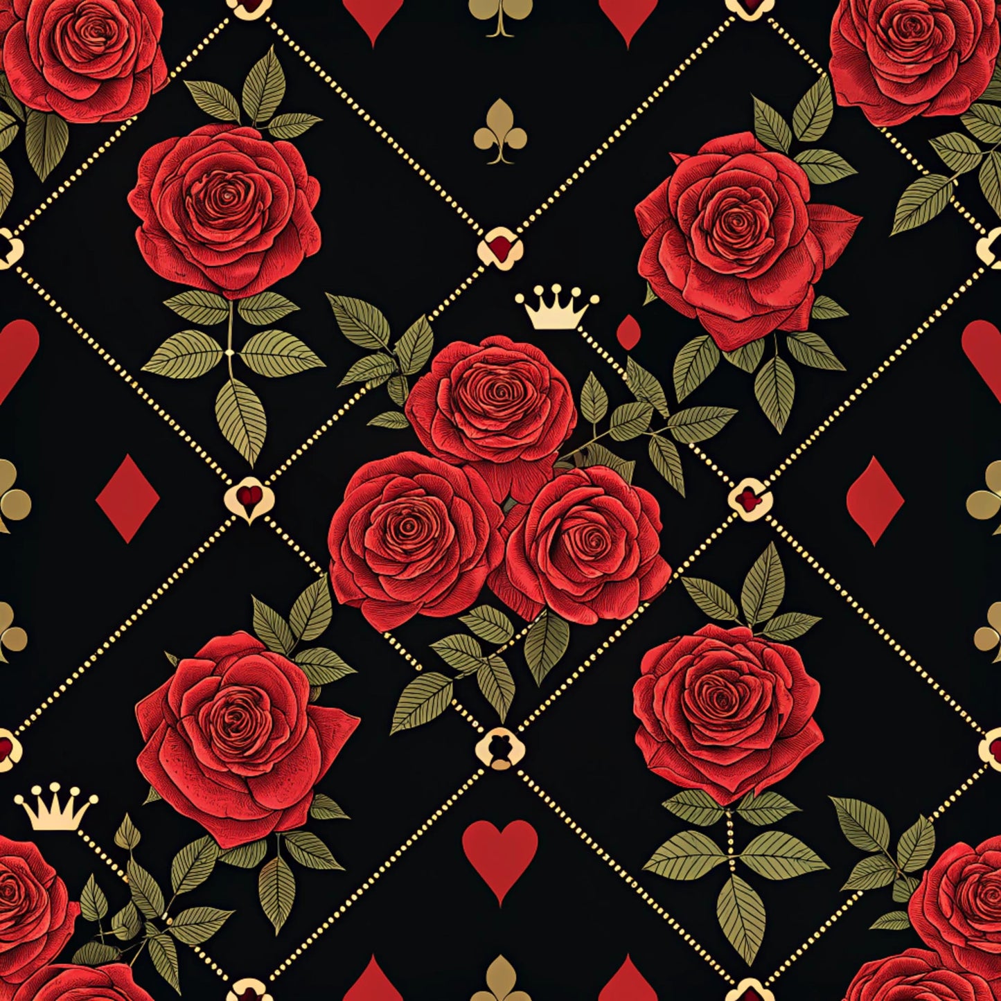 Queen of Hearts Pattern 1 Quilting Cotton Fabric