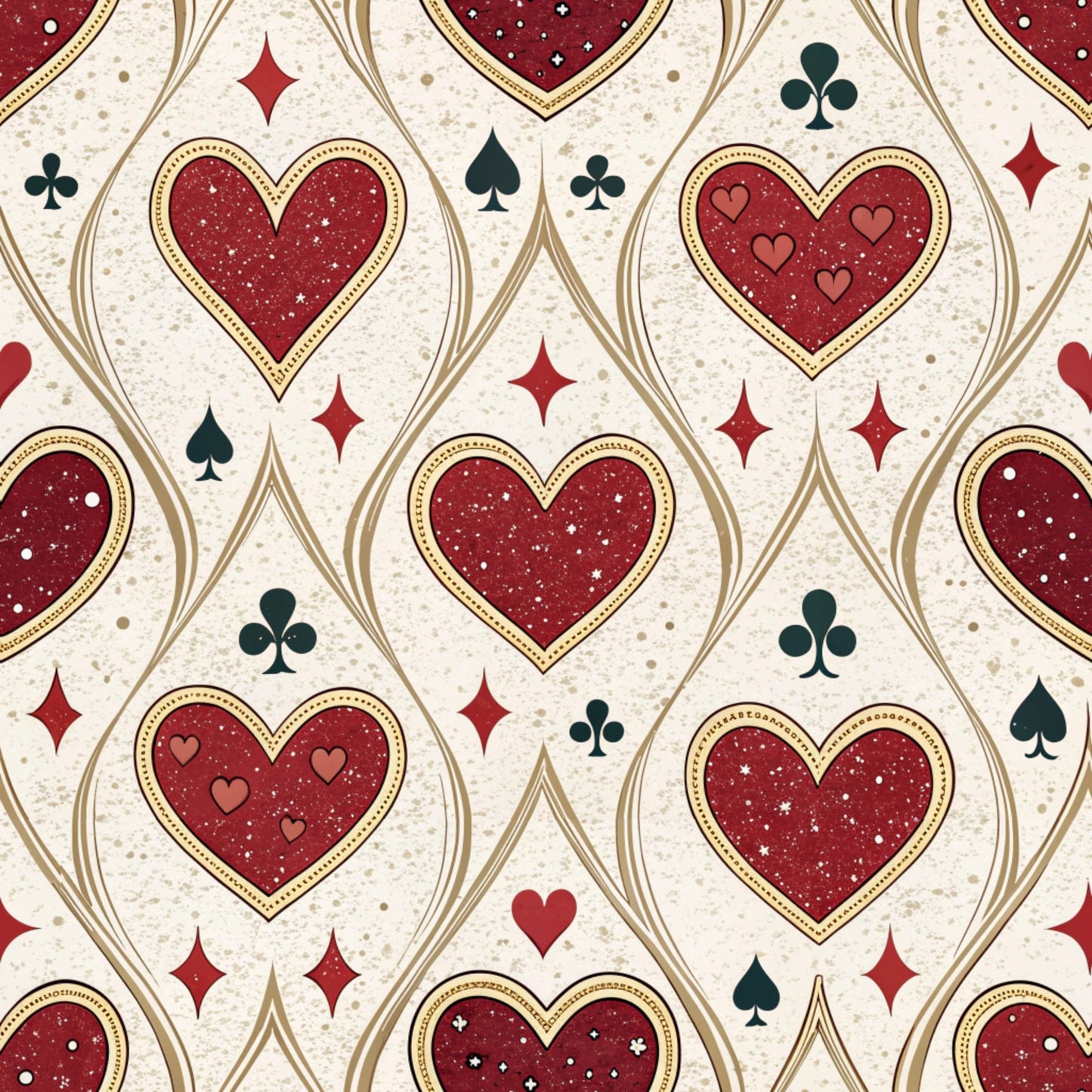 Queen of Hearts Pattern 2 Quilting Cotton Fabric